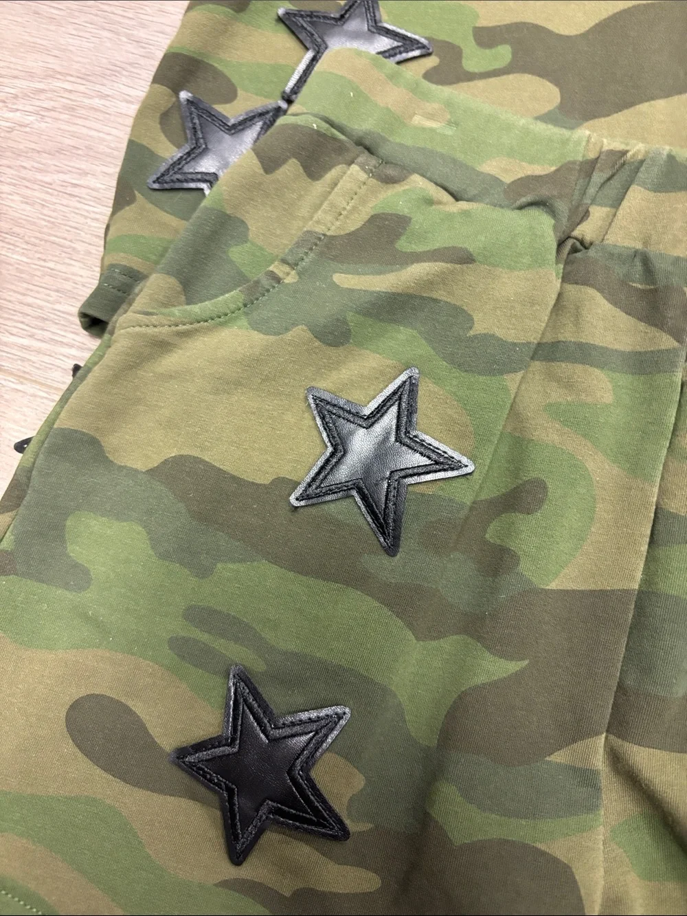lola + the Boys Rocker Camo Green shirt short set
